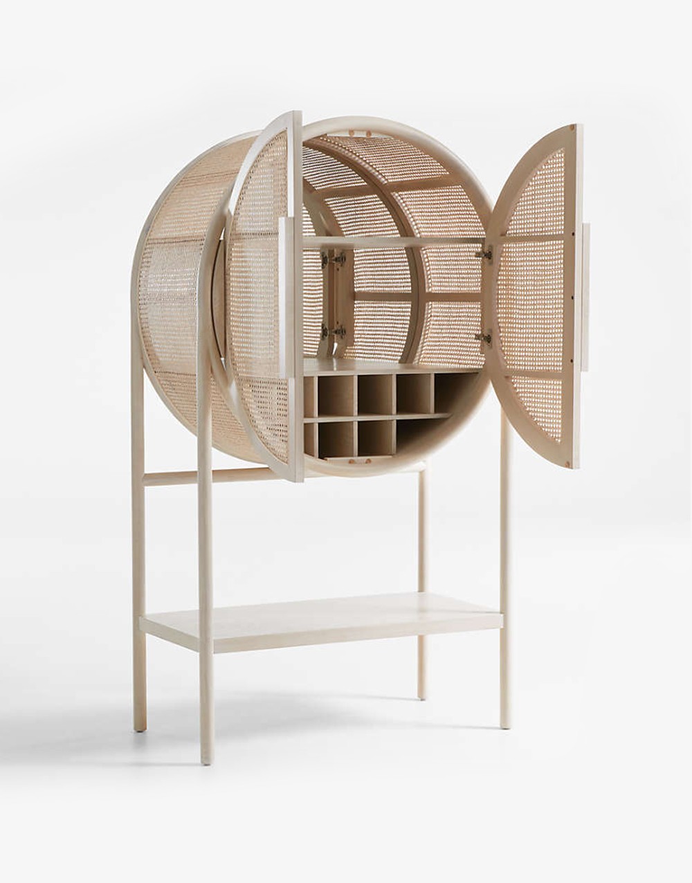 Whitewash Cane Bar Cabinet - 画像 (5)